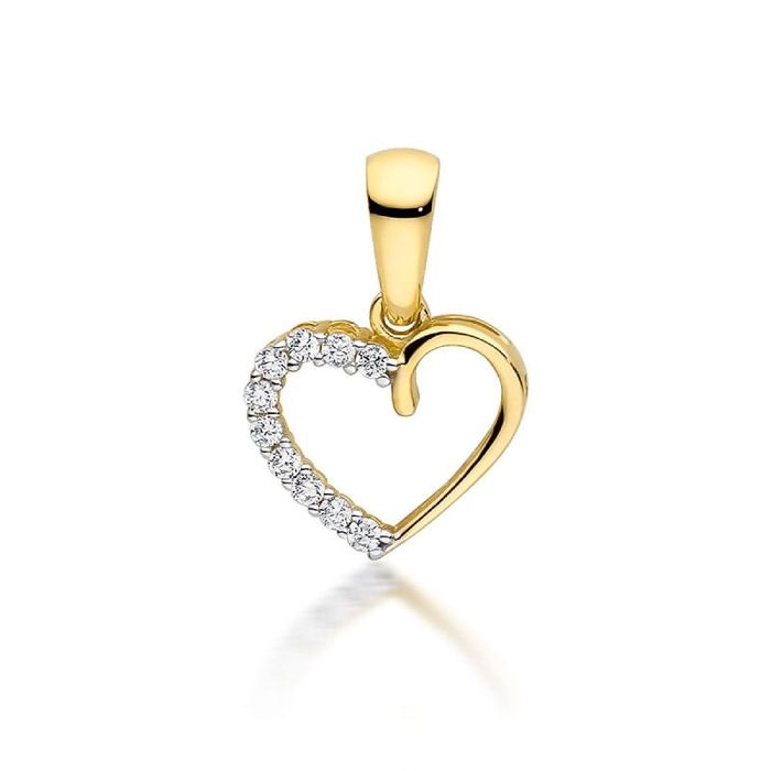 WYPRZEDAŻ 440zł/g 585 Złota Zawieszka Serce z cyrkoniami