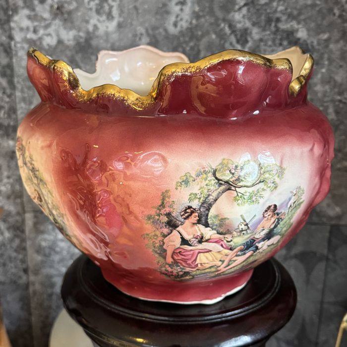 Duża porcelanowa donica Staffordshire-Anglia