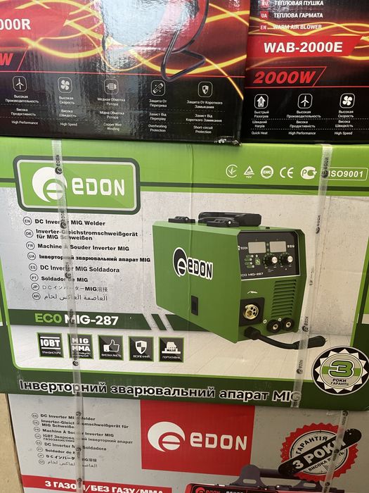 New! Сварочный полуавтомат  EDON eco mig- 287 газ/флюс