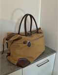 Чоловіча коричнева бежева дорожня сумка Hackett London Weekender