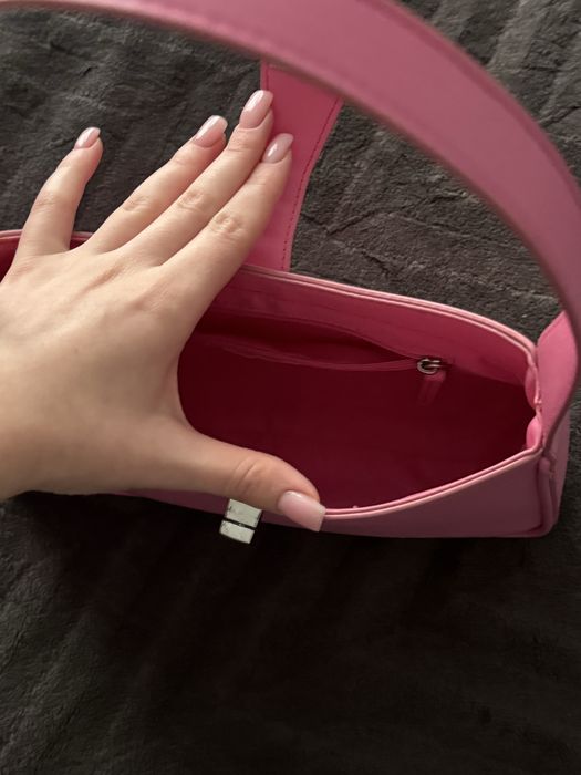 Сумка багет рожева