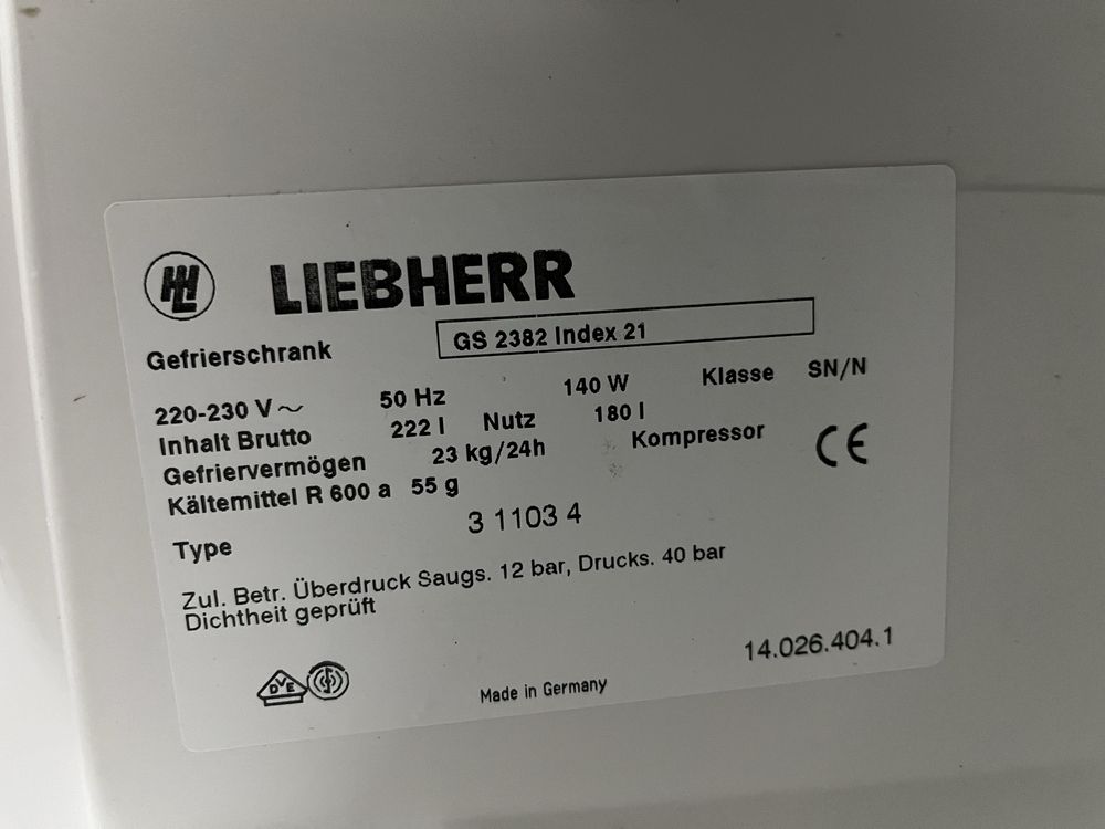 Zamrażarka Liebherr 145cm A |12msc |Dobry stan |Dowóz