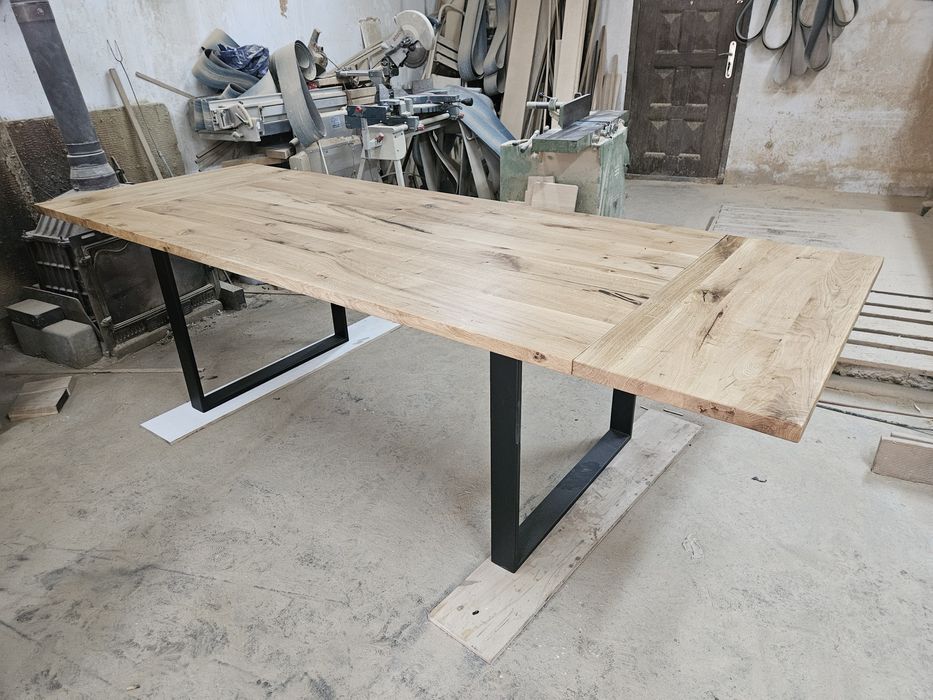 Stół dębowy 190x100 + dostawki 40cm