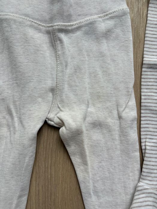 Trzypak 3x spodnie bawełniane ze stópkami  H&M r,56 wyprawka