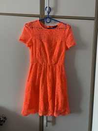 Neonowa pomarańczowa sukienka 36 Topshop