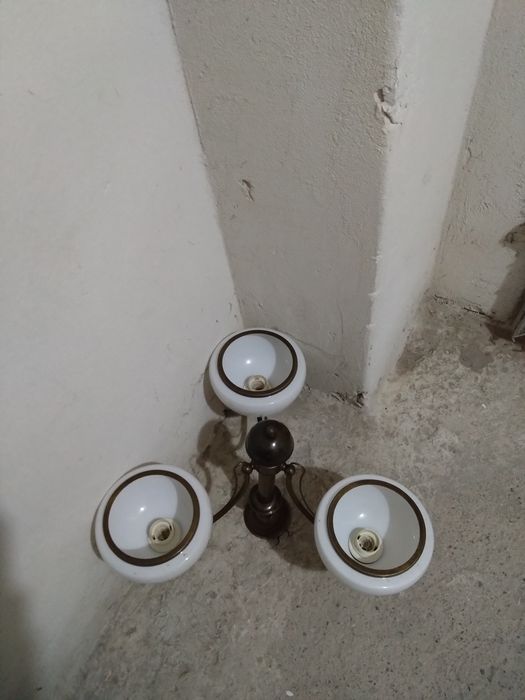 Lampa wisząca na 3 klosze art deco