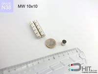MW 10x10 magnes walcowy - magnes walcowy wykonany z neodymu