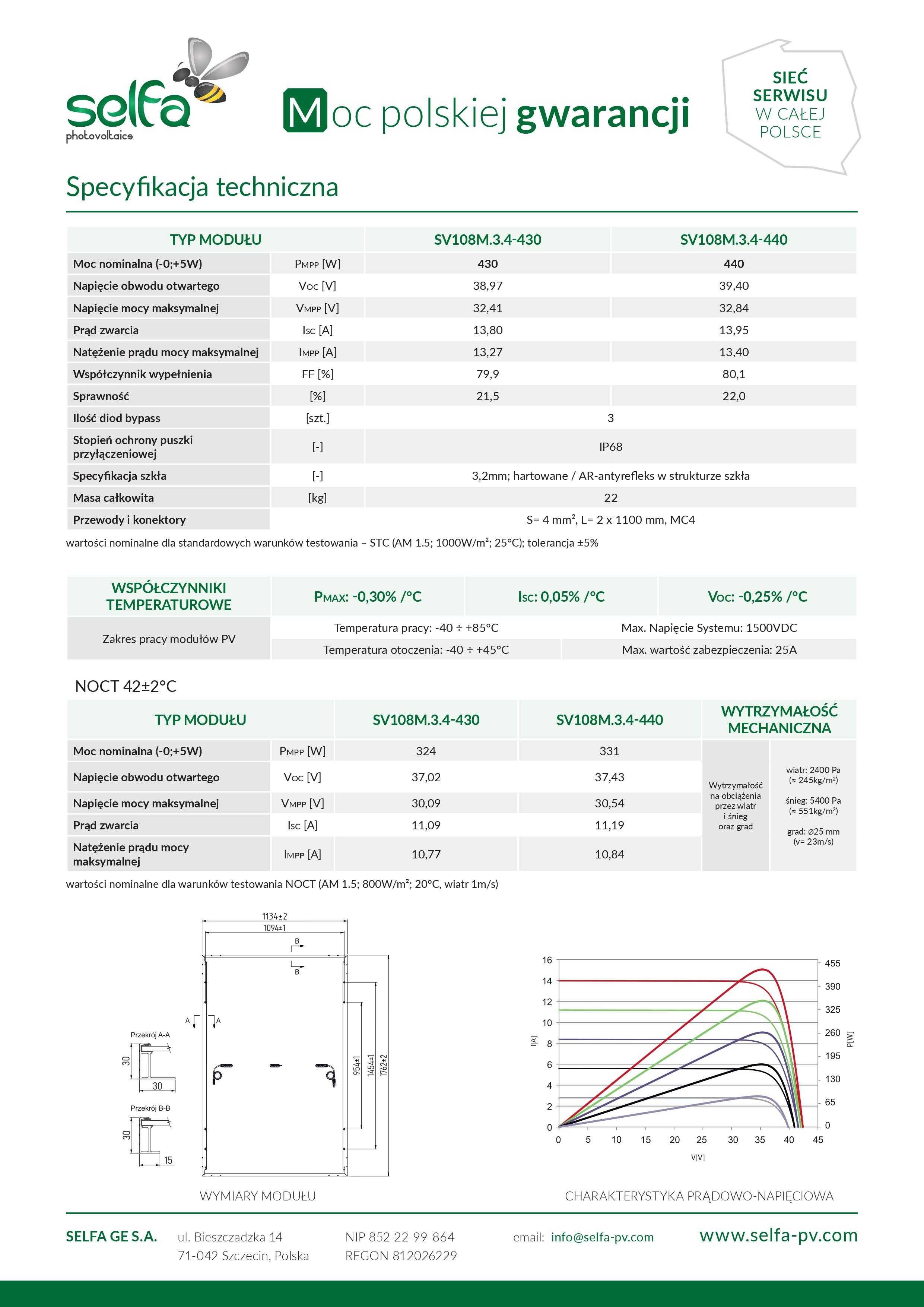 Moduł fotowoltaiczny Selfa 430 W Premium moduł N-Type polska gwarancja