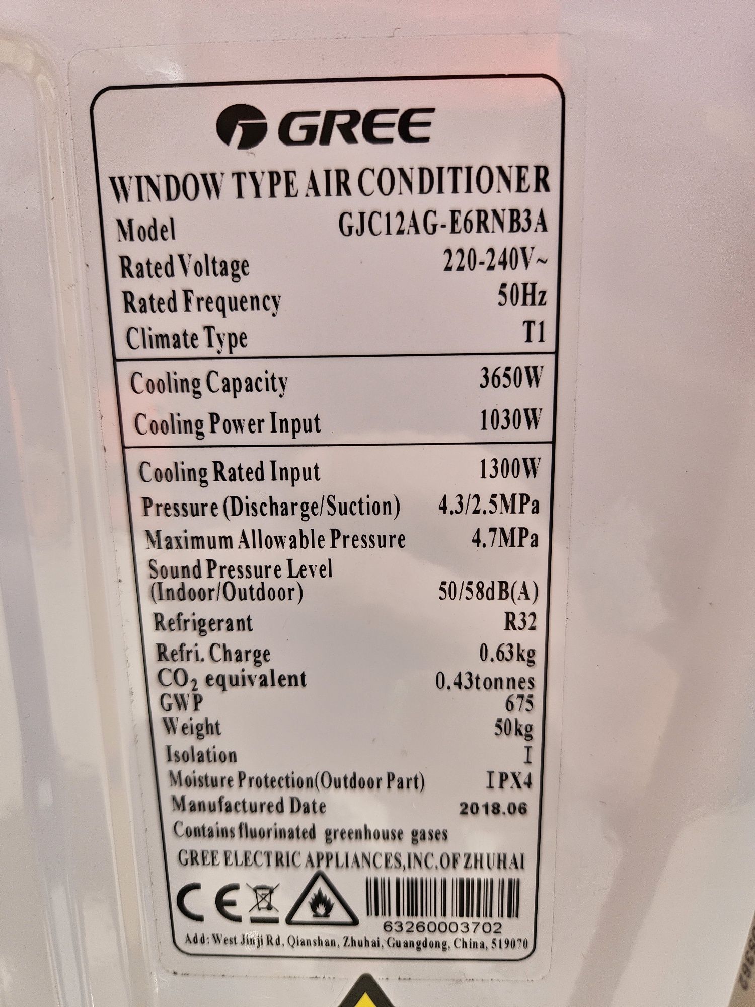 Klimatyzator okienny GREE GJC-12-AG 3,6 kW