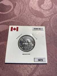 Moeda Canadá (5 Cents 1972).
