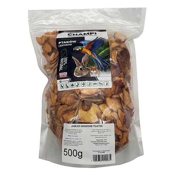 Jabłko 500g Champi Suszone Premium dla Papug i Ptaków Egzotycznych Nat