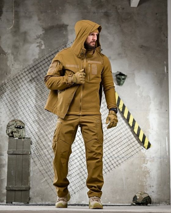 Тактичний костюм софтшел softshell 6в1 койот