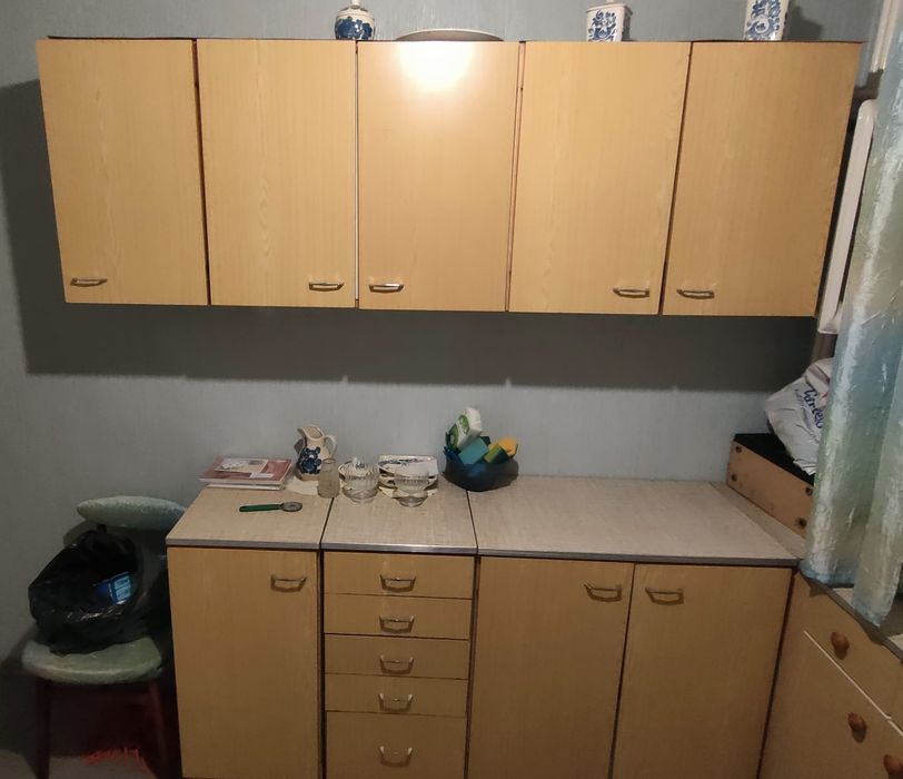 meble kuchenne 3 szafki górne/3 dolne/stół Krystyna PRL