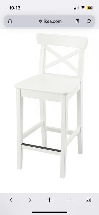 Stołek barowy ROSENTORP IKEA + poduszki szare na krzesla