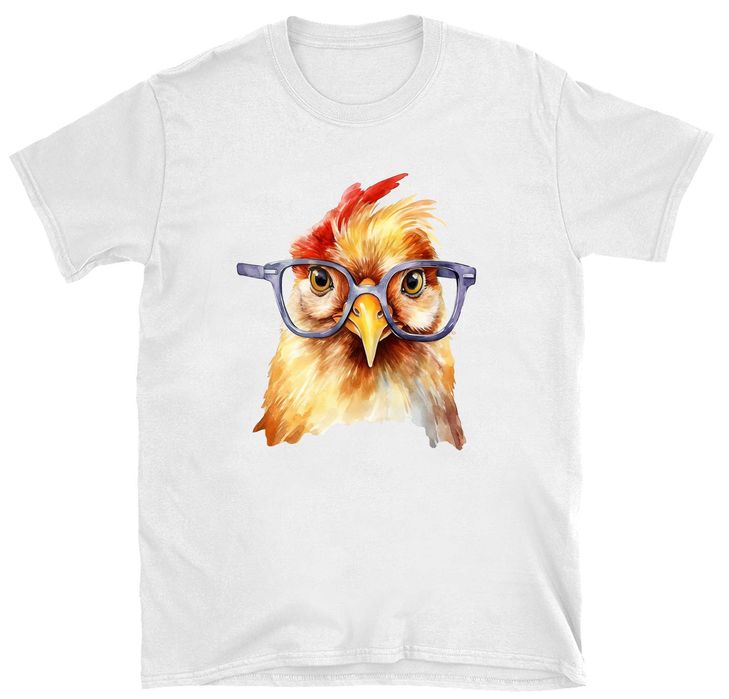 elegancki t-shirt z nadrukiem kreskówkowego kurczaka 100% bawełna 160g