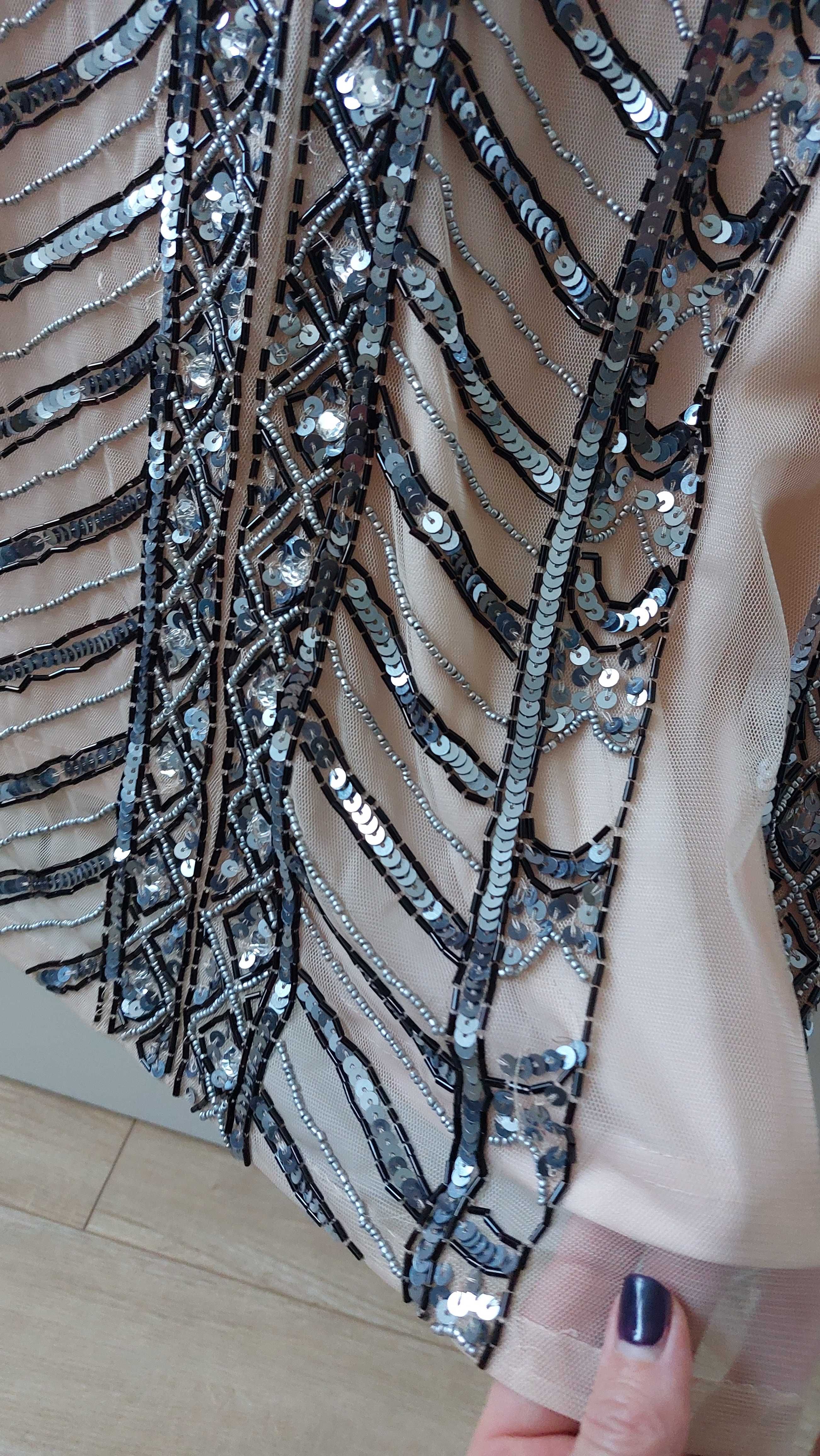 sukienka cekiny latina wesele ślub dress elegancka bal koktajlowa