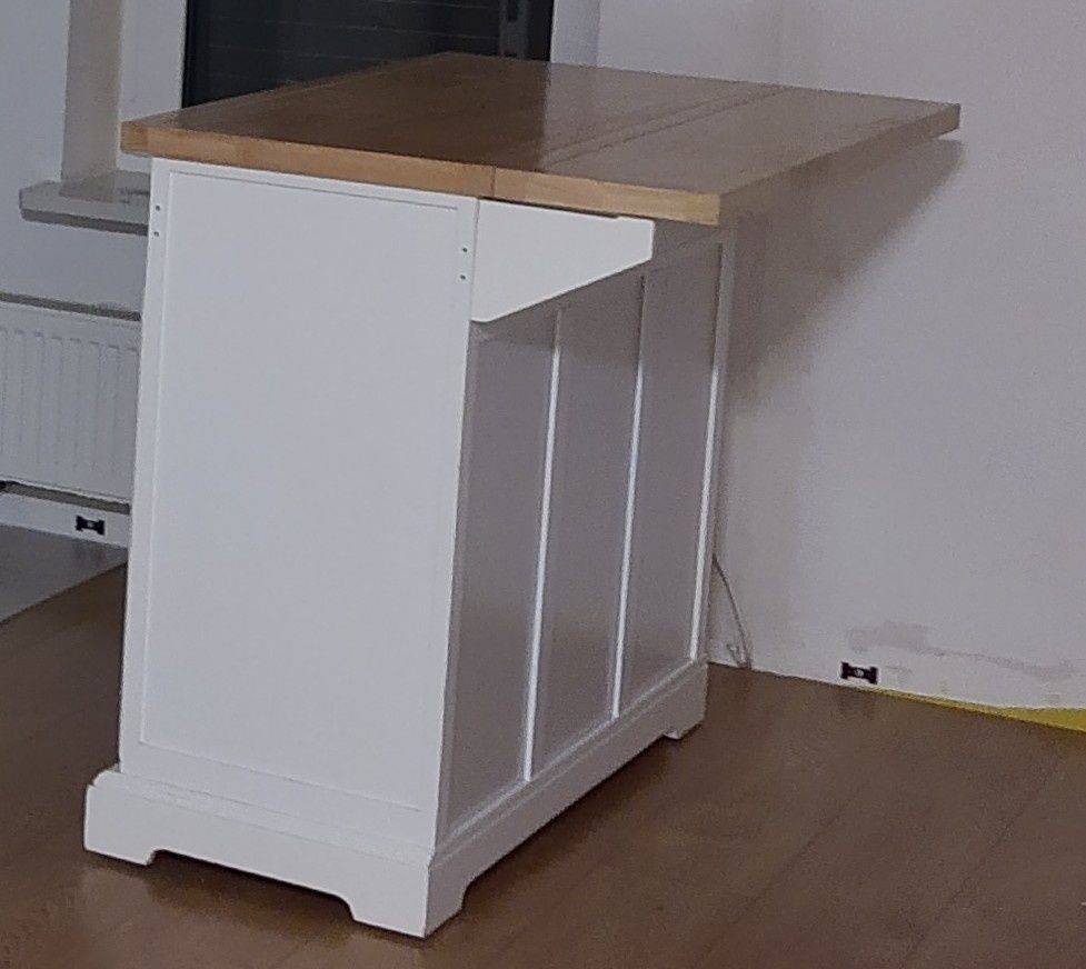 Wyspa kuchenna, barek, składany blat, na kółkach