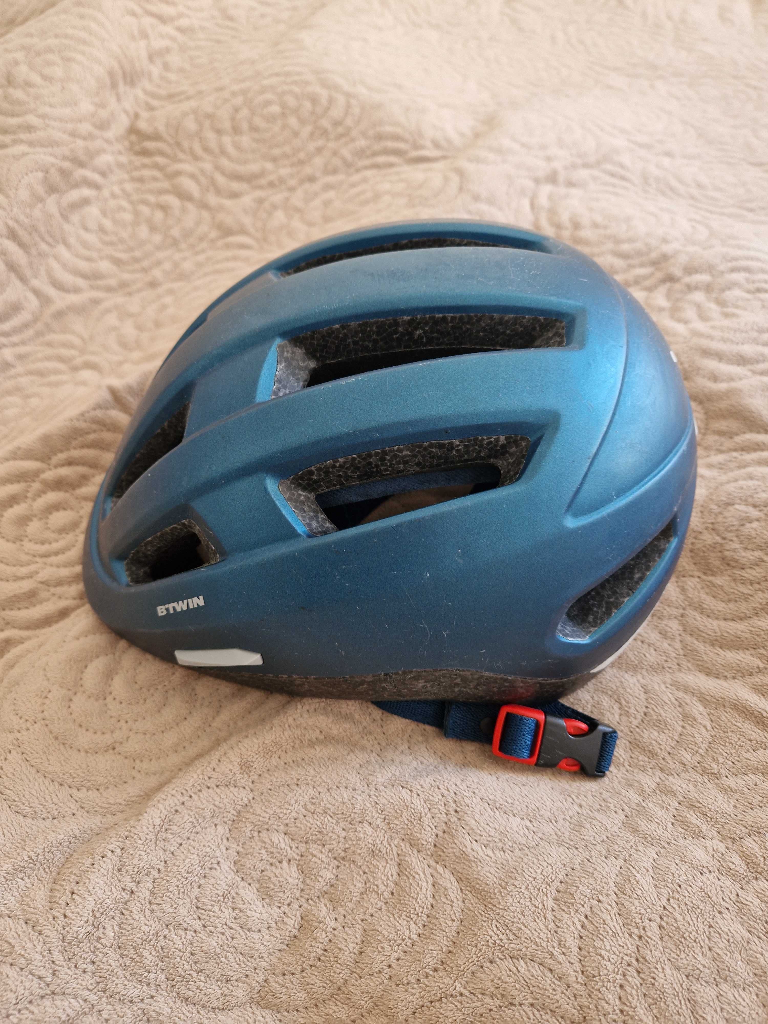 Kask rowerowy btwin turkusowy