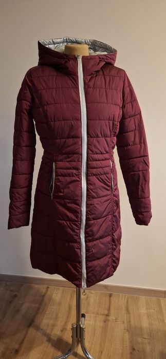 Dwustronna kurtka mohito bordowo-srebrna.