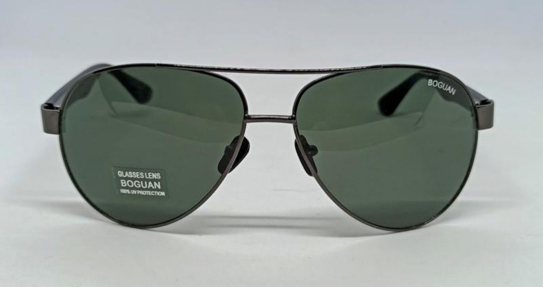 Мужские Boguan очки капли черно зелёные линзы стекло в метал оправе