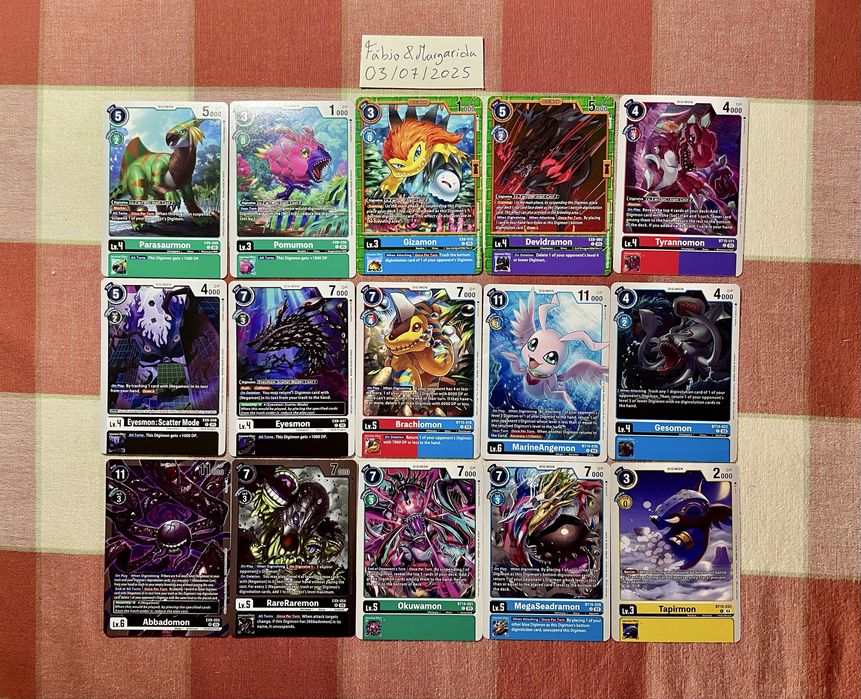 100 Cartas Digimon de várias raridades e coleções