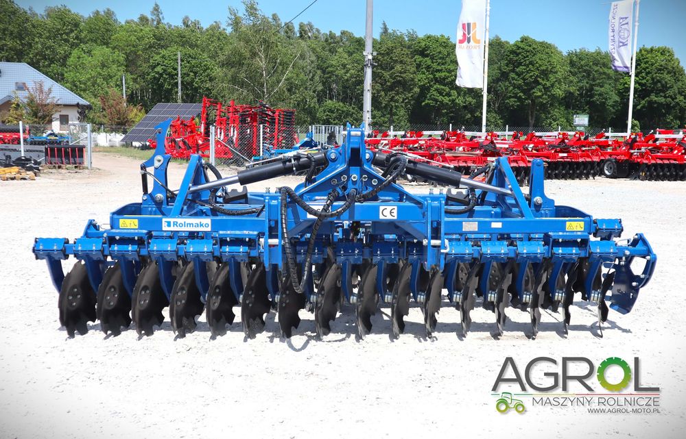 Brona talerzowa ciężka 4m Rolmako U652 hydraulicznie składana daszek