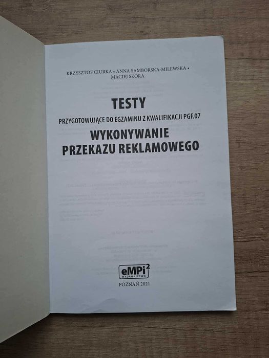 Testy Wykonanie Przekazu Reklamowego z kwalifikacji PGF.07