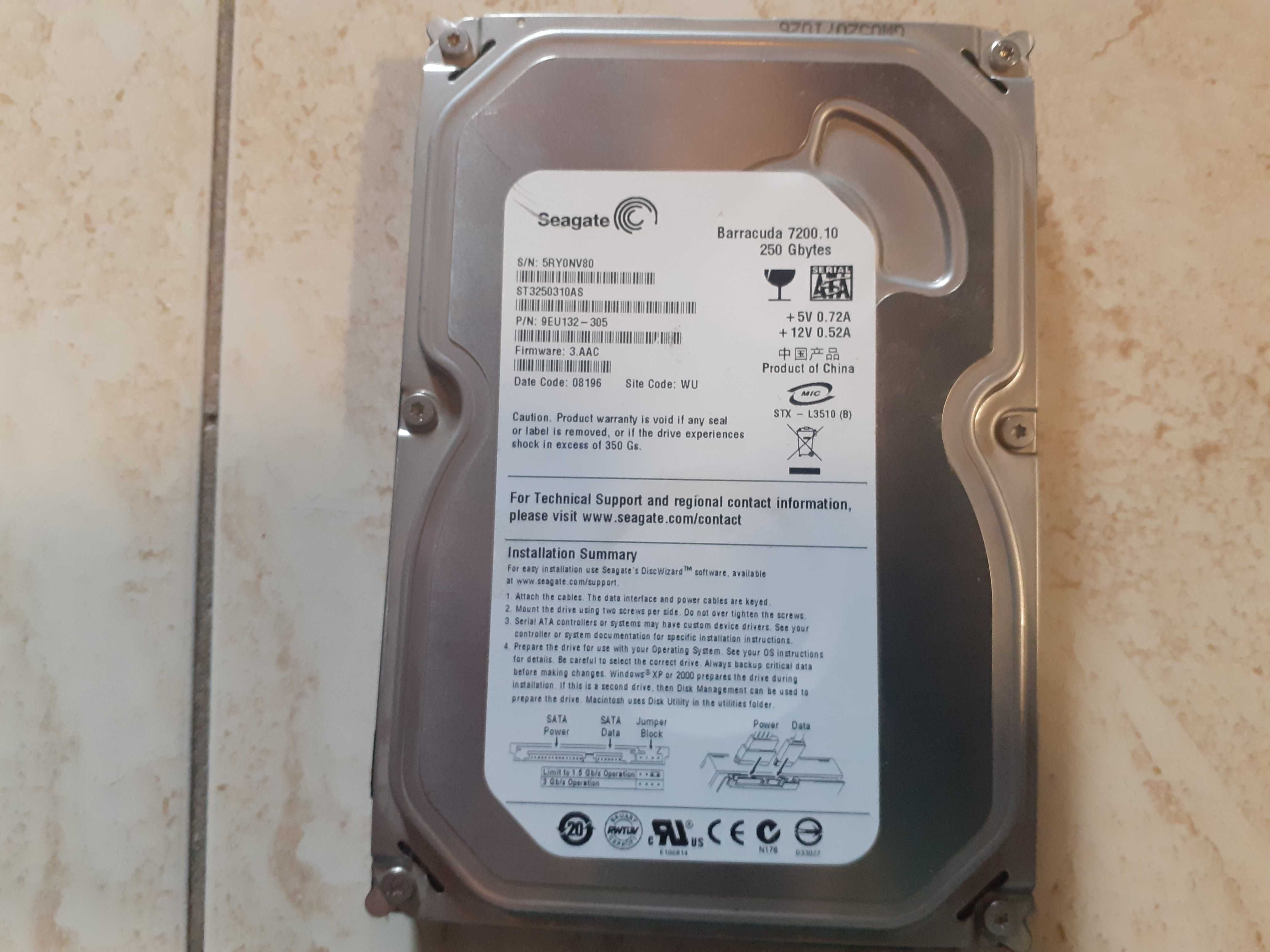 Dysk twardy Seagate Barracuda  250GB SATA II 3,5"