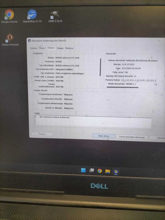 Laptop Dell G3 15  I5-8GEN GTX 1050 8/256GB WIN 11