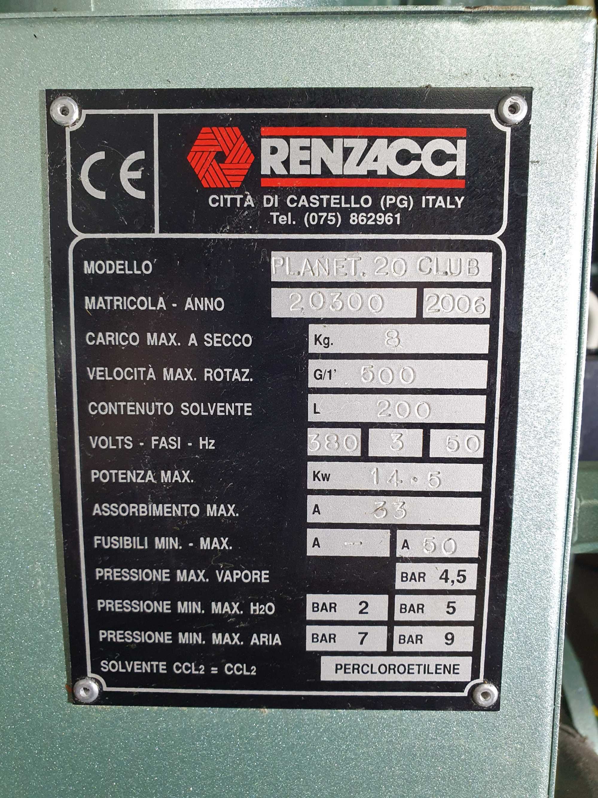 Машина для хімічного чищення Renzacci Planet 20 Club