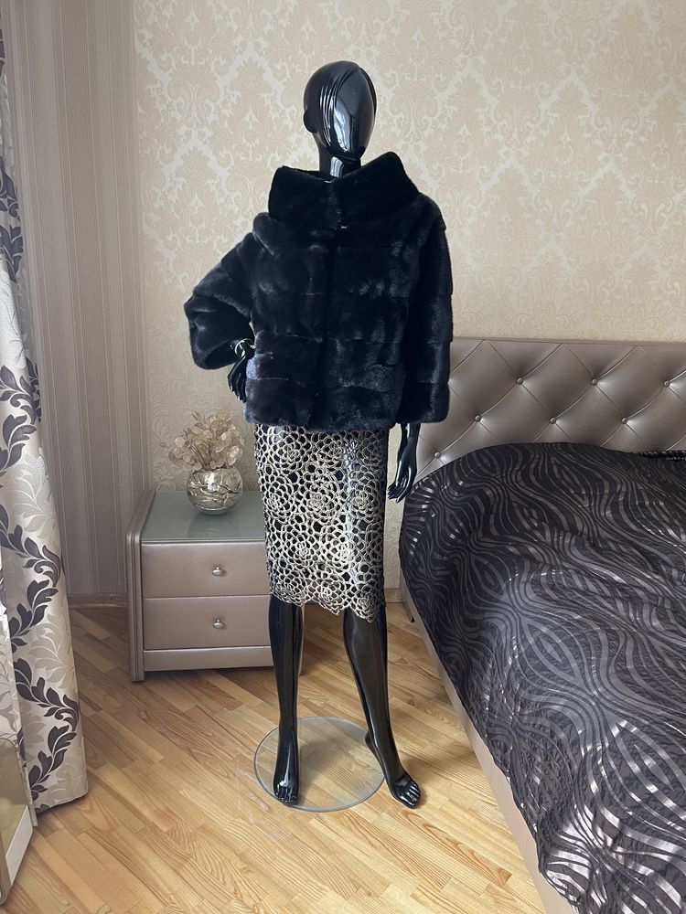 Норкова шуба 55 см Ego, плюшка, 42-46 автоледі