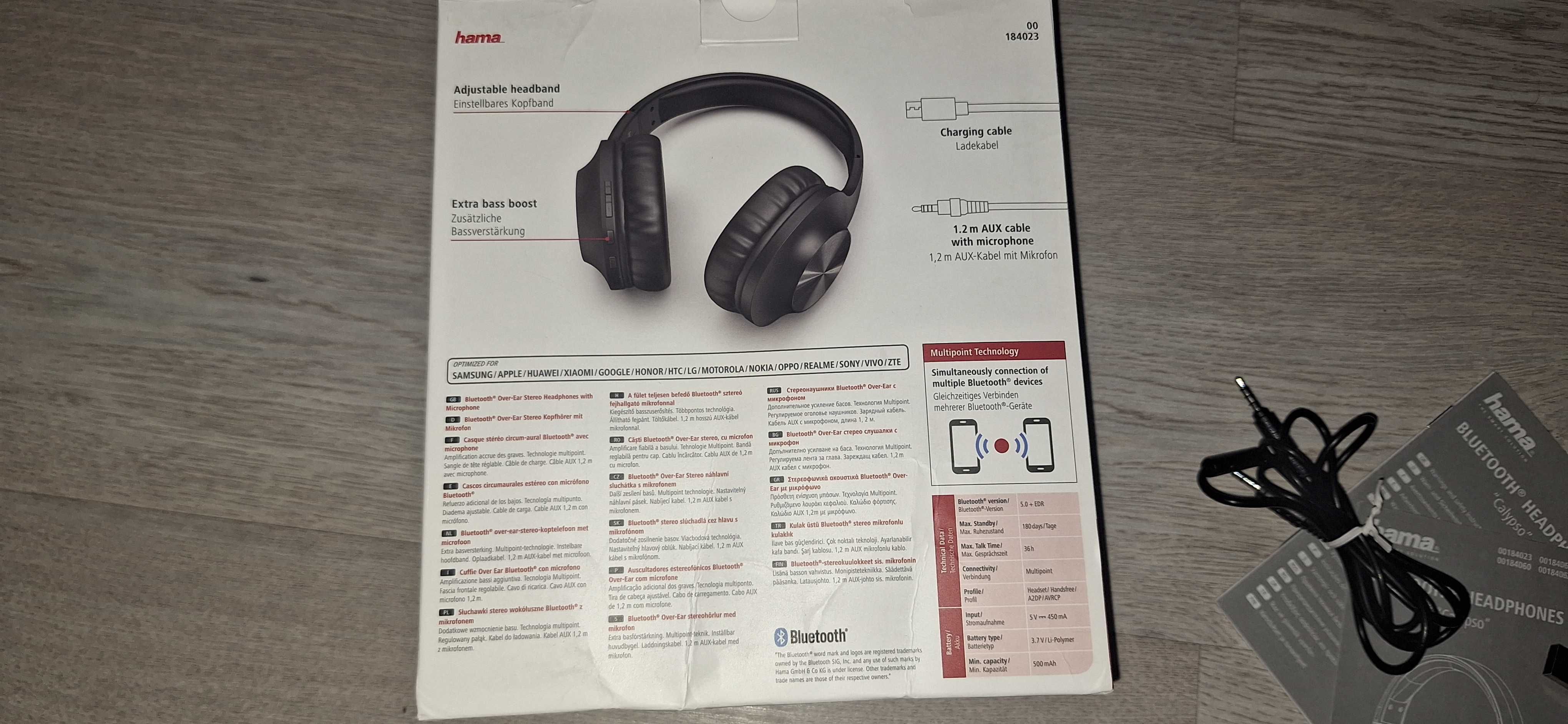Auscultadores HAMA BT OverEar \"HP Calypso preto - 184023 Bluetooth