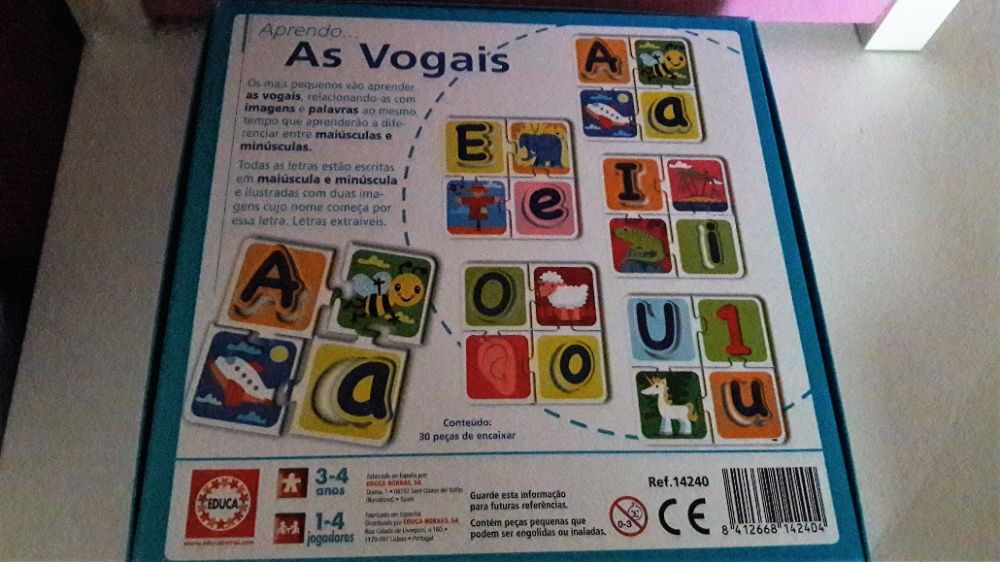 Jogo As vogais 3-4 anos