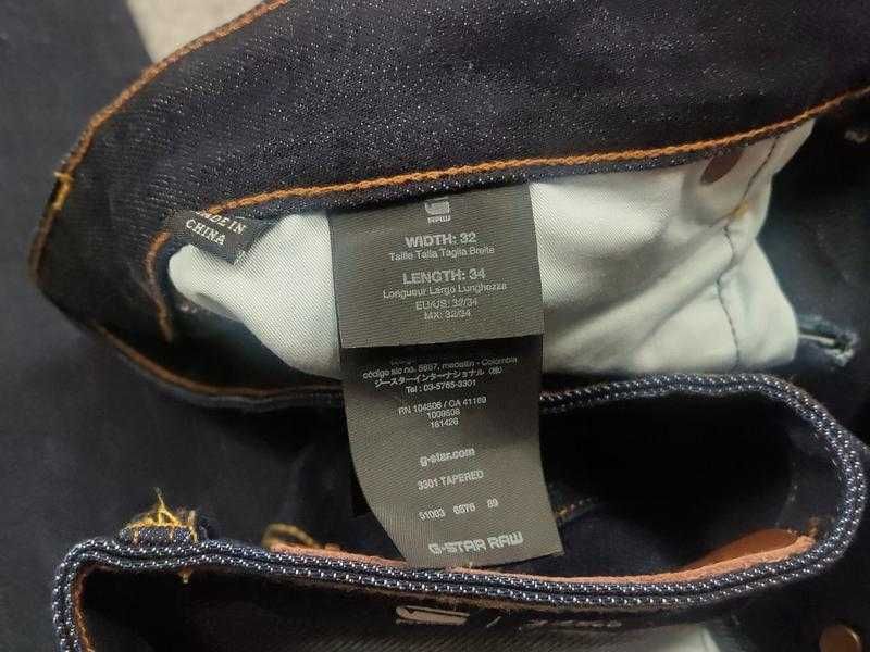 Нові ідеальні чоловічі завужені джинси G Star Raw 3301 темно сині ориг