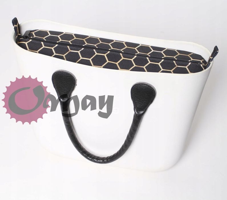 organizer OBAG MINI czarny złote plastry miodu wkład OMAY