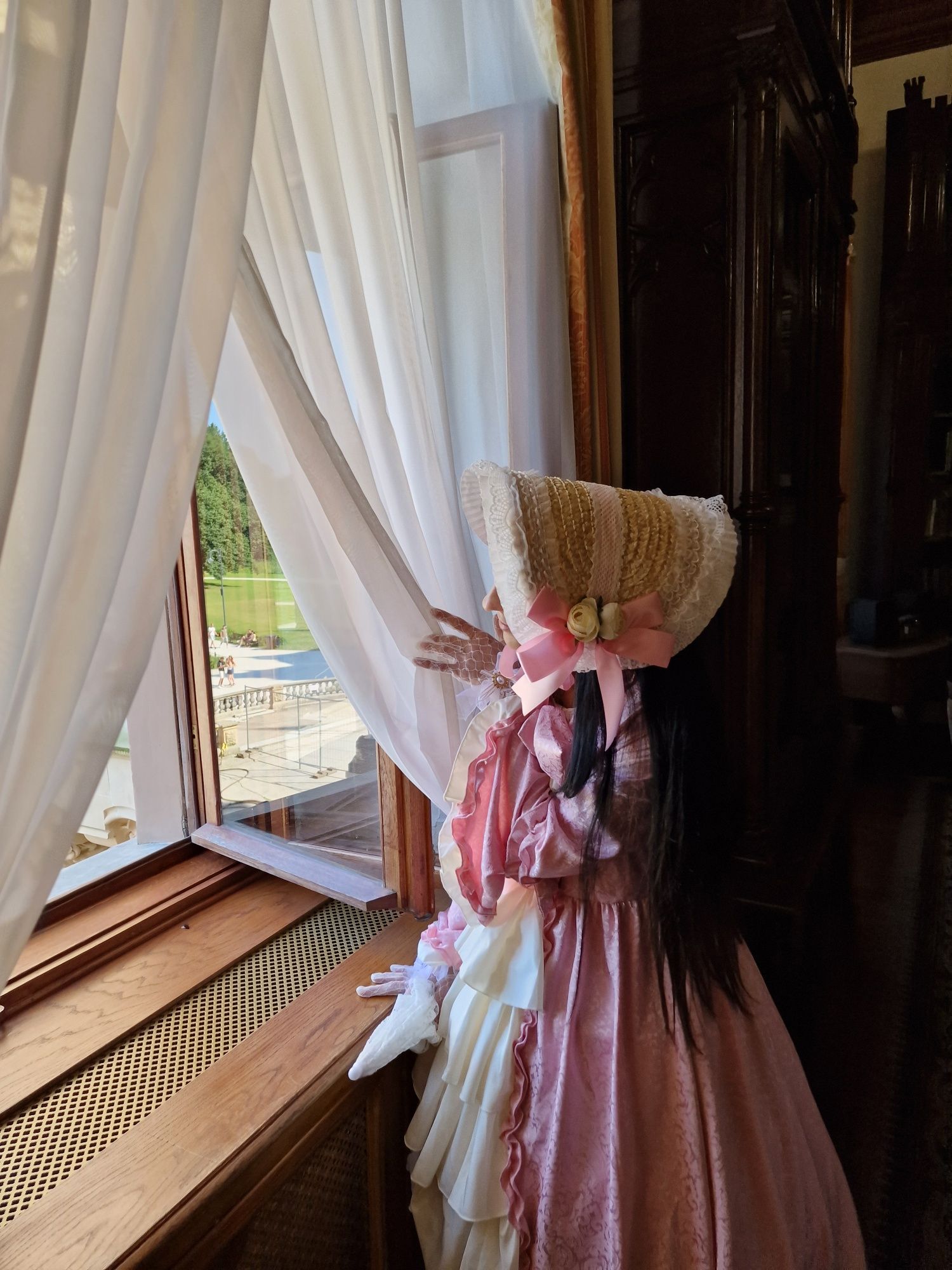 Kapelusz słomkowy czepek słomiany wiązane harajuku lolita