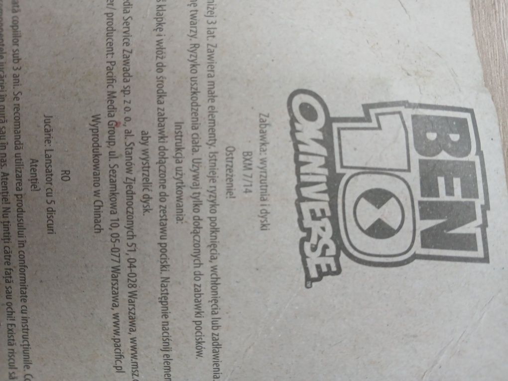 Ben 10 wyrzutnia dyski omniverse zestaw