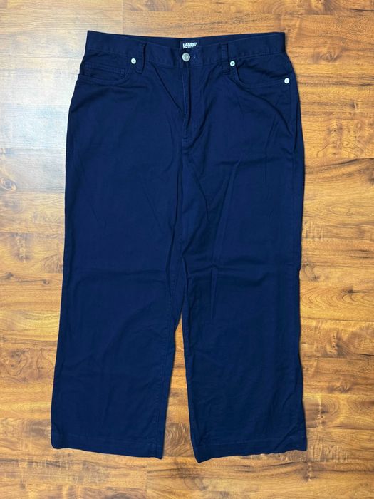 Spodnie materiałowe szerokie proste szwedy dzwony Lands End 42 XL