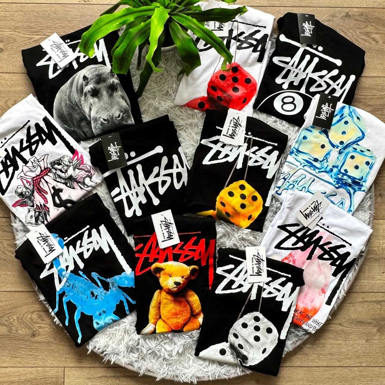 Yellow Fuzzy Stussy • Новая футболка Стусси • BIG Logo • XS S M L XL