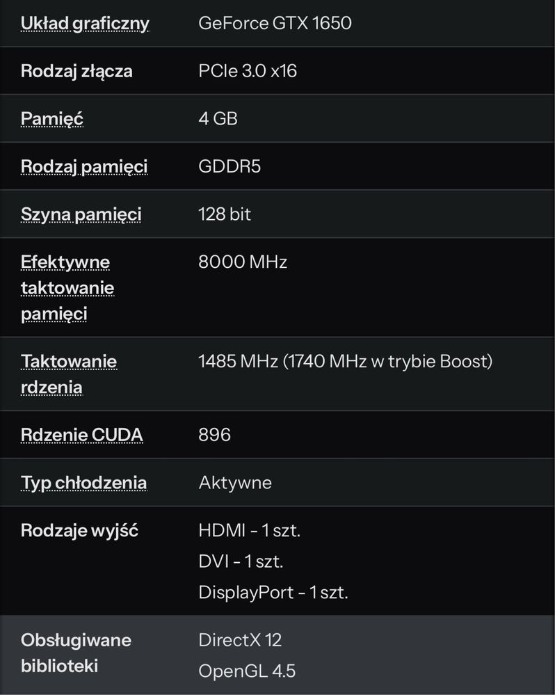 MSI  geforce gtx 1650 aero itx 4g oc