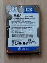 Dysk HDD 750GB WD7500BPVT / 2,5” / SATA II / 5400 RPM / sprawny