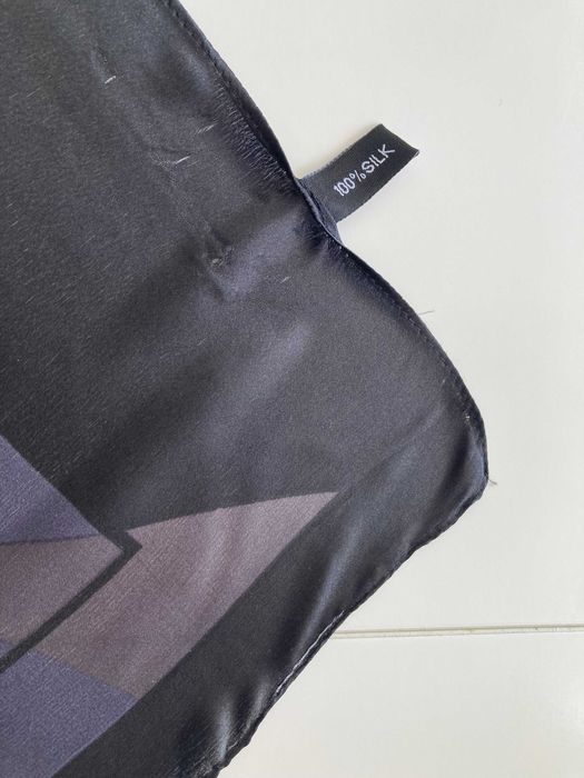 Piękny jedwabny duży szal - 90x180cm - geometryczne wzory