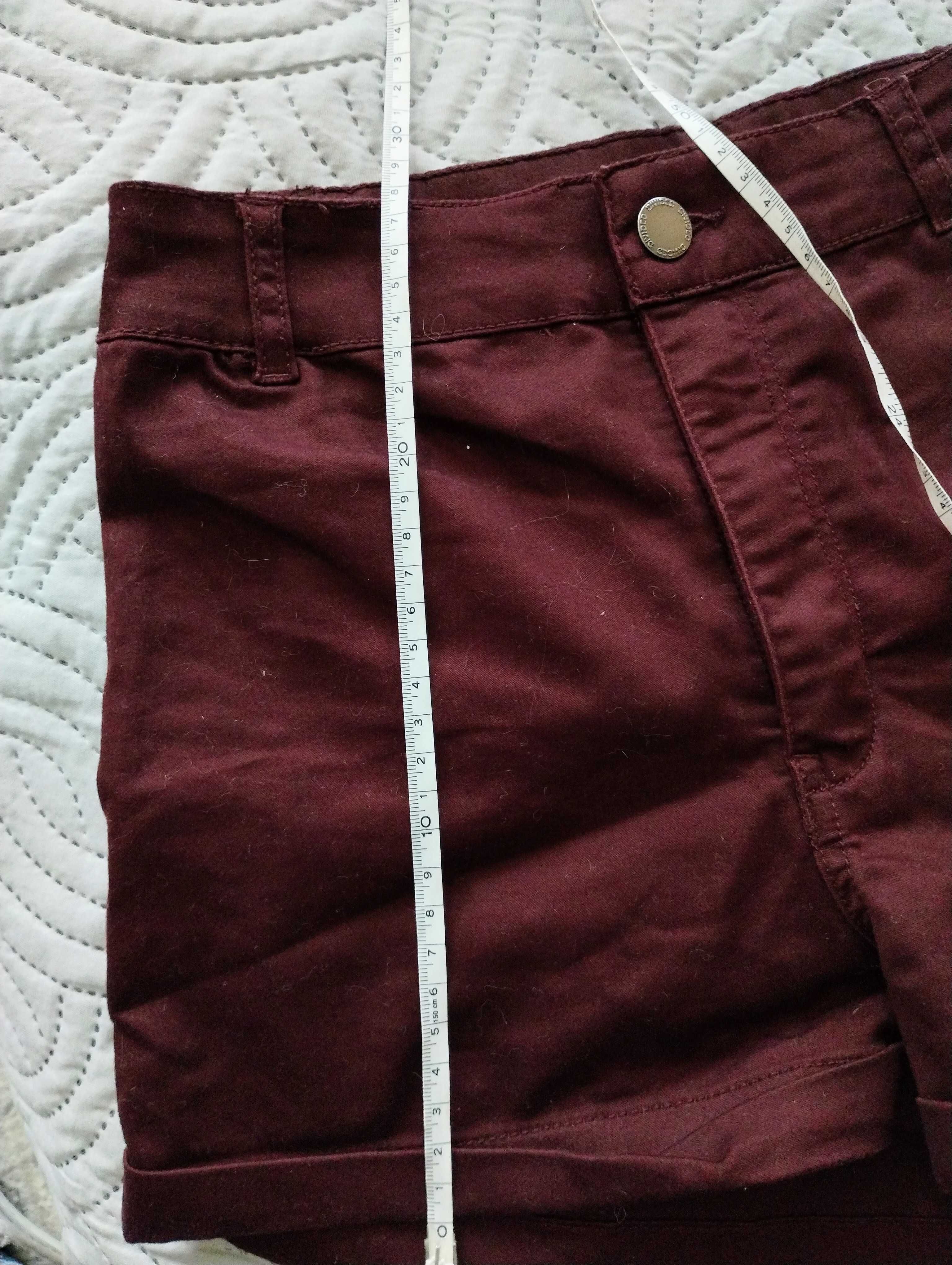 Szorty shorts bordo burgund H&M 38 M wysoki stan