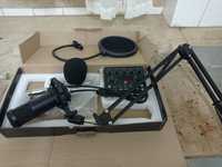 Equipamento completo de podcast