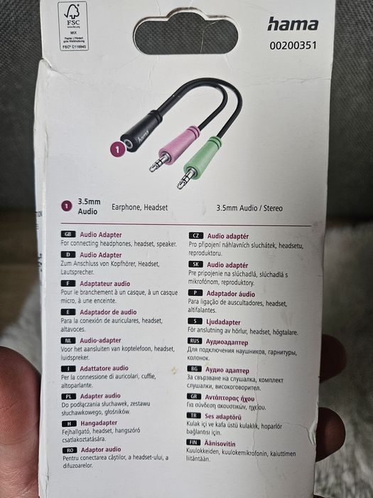 Audio adapter 3.5mm hama nowy