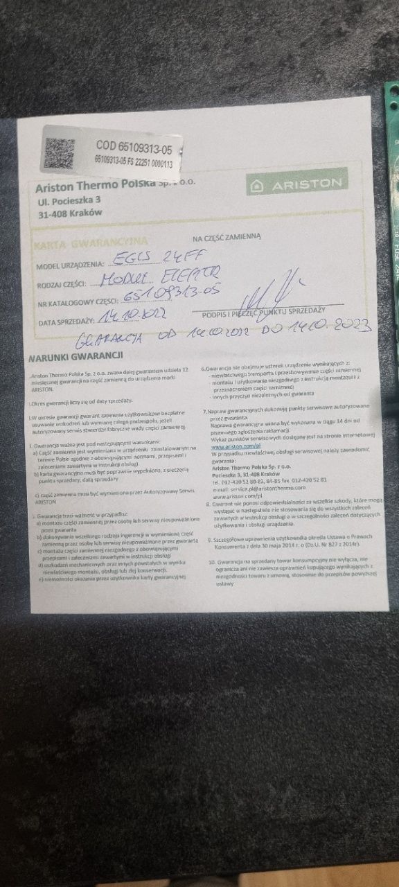 Moduł elektr GENUS/CLAS/EGIS Płyta główna