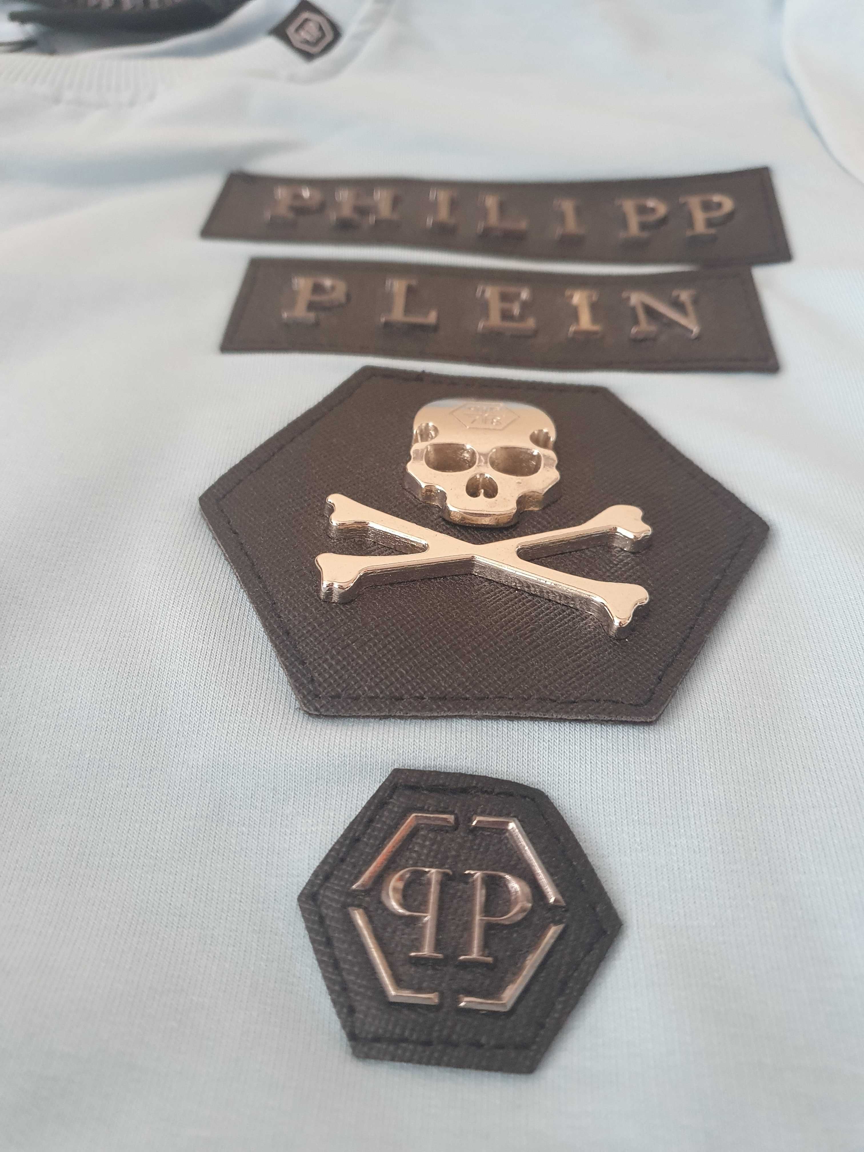 NOWA męska bluza Philipp Plein bluzka klasyk PP xl błękit baby blue