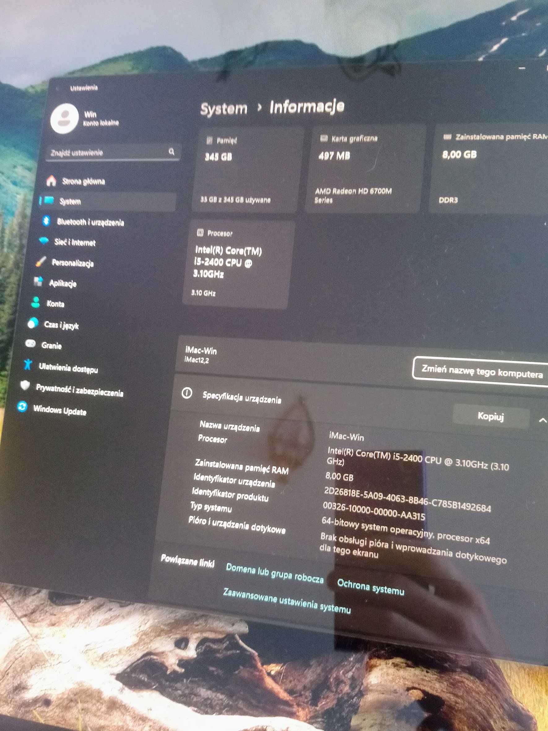 Najtańszy Apple iMac 27" SSD + HDD macOS Ventura + Win11