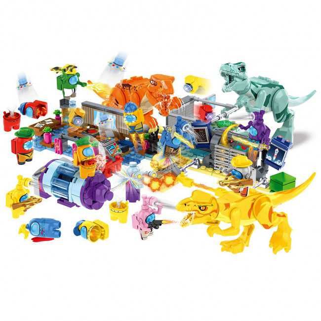 Огромный Лего Амонг Ас против Динозавров, 692 детали. Lego AMONG US