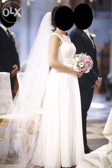 Suknia slubna Pronovias rozmiar 38 + welon 2m i pokrowiec GRATIS boho